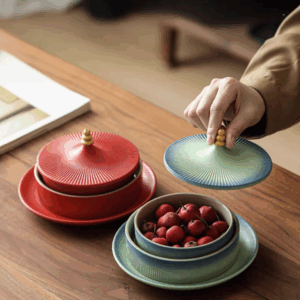 Temple of Heaven Shaped Ceramic Fruit Plate