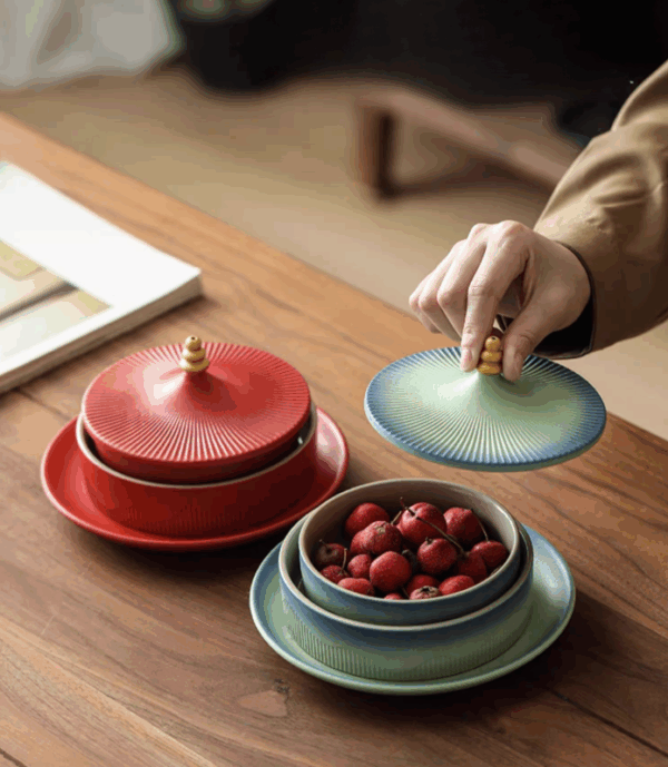 Temple of Heaven Shaped Ceramic Fruit Plate