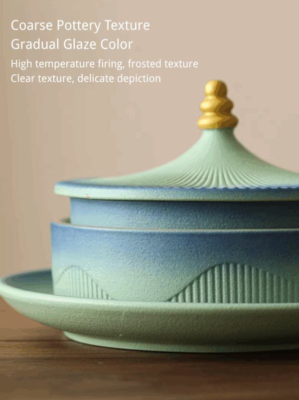 Temple of Heaven Shaped Ceramic Fruit Plate - Image 3