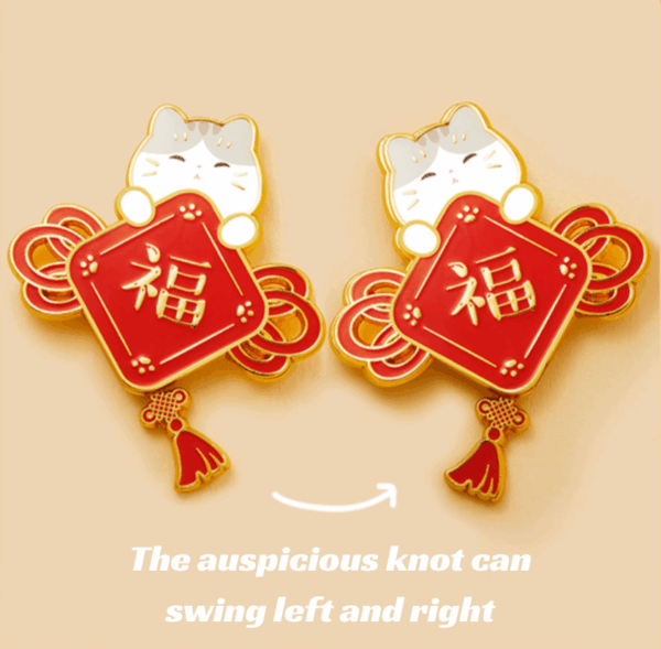 Lucky Cat & Chinese Character Blessing Fridge Magnet - Image 5
