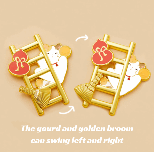 Lucky Cat & Chinese Character Blessing Fridge Magnet - Image 4