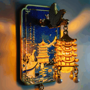 Yellow Crane Tower Glow-in-the-Dark Fridge Magnet