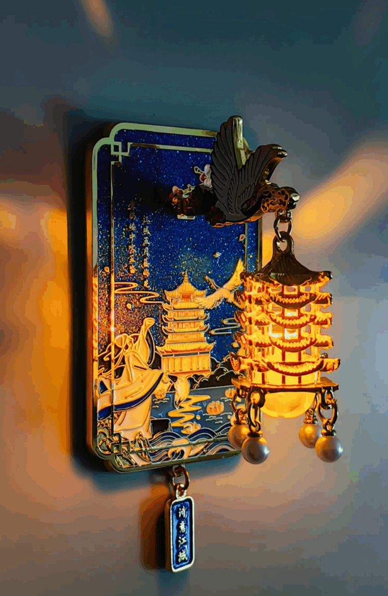Yellow Crane Tower Fridge Magnet