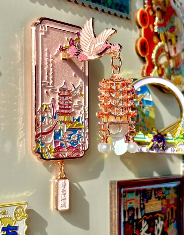 Yellow Crane Tower Glow-in-the-Dark Fridge Magnet - Image 5