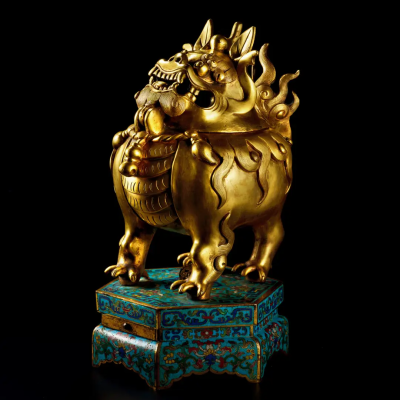 Golden Luduan 2 A Gilded Copper Incense Burner from the Qianlong Period of the Qing Dynasty